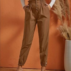 Brown button dressy pants